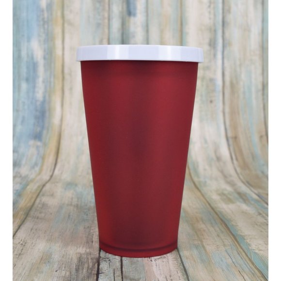 Starbucks Frosted Red 16 oz Holiday Grande Cold Cup Travel Tumbler RARE 2018 - Picture 3 of 9